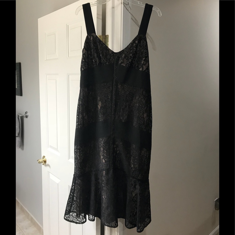 Black and Nude Lace Dress